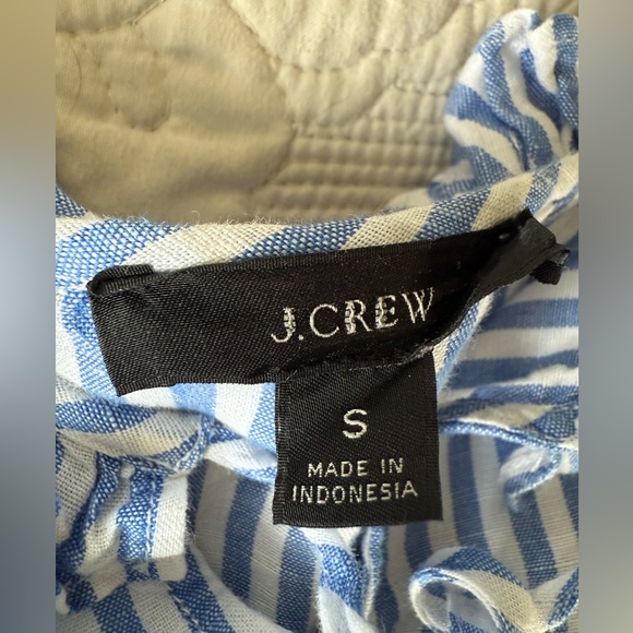 J Crew Cotton-linen tiered blue/white pinstripe Maximize sundress, S, MSRP $118 - Picture 10 of 14
